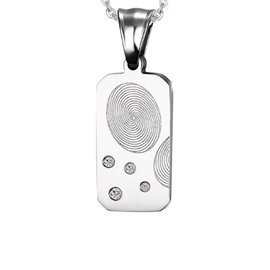 Naszyjnik z Liniami Papilarnymi Stal Szlachetna