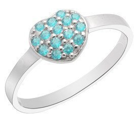 Pierścionek Srebrny w Kształcie Błękitnego Serca