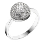 Srebrny Pierścionek Kula Wysadzana Cyrkoniami