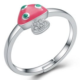 Srebrny Pierścionek Muchomor Regulacja Rozmiaru