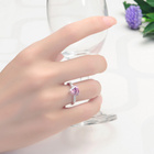 Pierścionek Srebrny Kwiat z Białymi Cyrkoniami