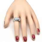 Szeroka Obrączka Srebrna z Szafirowymi Cyrkoniami