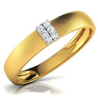 Złota Obrączka 585 Wysadzana Brylantami