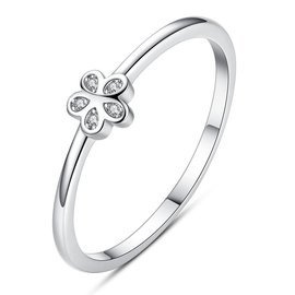 Srebrny Pierścionek Kwiatuszek z Cyrkoniami