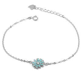 Srebrna Bransoletka z Kwiatuszkiem