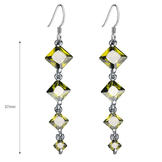 Srebrne Kolczyki z Zielonymi Kamieniami