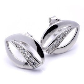 Srebrne Kolczyki Wysadzane Cyrkoniami