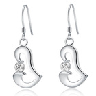 Srebrne Kolczyki Serca z Diamentową Cyrkonią