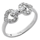 Srebrny Pierścionek Dwa Serca Wysadzane Cyrkoniami