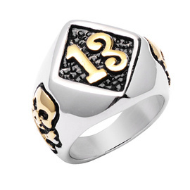 Sygnet Złote Aplikacje Stal Szlachetna