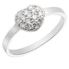 Pierścionek Srebrny w Kształcie Serca z Cyrkoniami