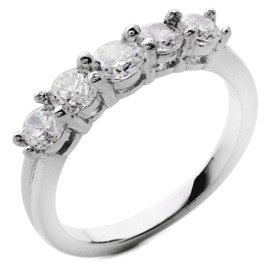 Srebrny Pierścionek z Bezbarwnymi Cyrkoniami