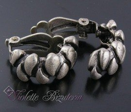 Posrebrzane klipsy antyczne