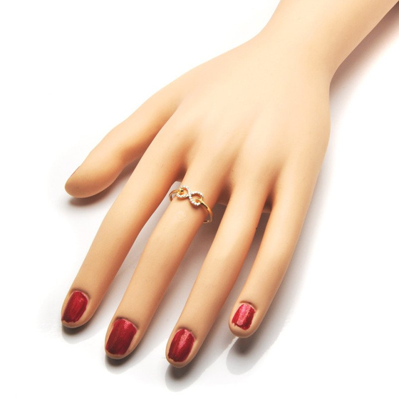 Złoty Pierścionek z Brylantami Nieskończoność