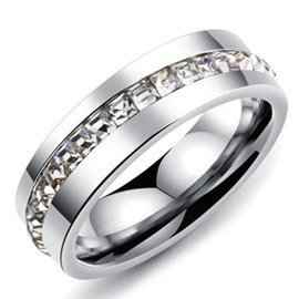 Obrączka ze Stali Chirurgicznej z Cyrkoniami