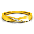 Złota Obrączka 585 Wysadzana Brylantami