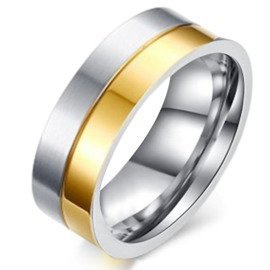 Dwukolorowa Obrączka ze Stali Szlachetnej