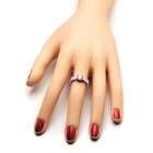 Pierścionek Srebrny z Różowym Opalem i Cyrkonią