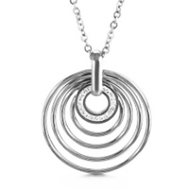 Naszyjnik Kółko z Cyrkoniami Stal Szlachetna