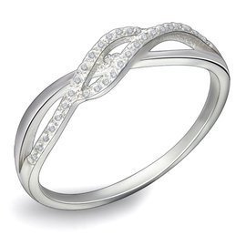 Srerbna Obrączka Przeplataniec z Cyrkoni