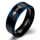 Obrączka ze Stali Szlachetnej Król Pik