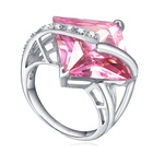 Pierścionek Srebrny z Dużą Różową Cyrkonią