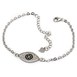 Srebrna Bransoletka Oko Szczęścia z Cyrkoniami
