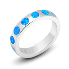 Obrączka Srebrna z Niebieskim Opalem