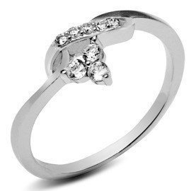 Srebrny Pierścionek Wysadzany Cyrkoniami