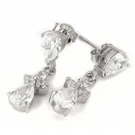 Srebrne Kolczyki z Diamentowymi Cyrkoniami