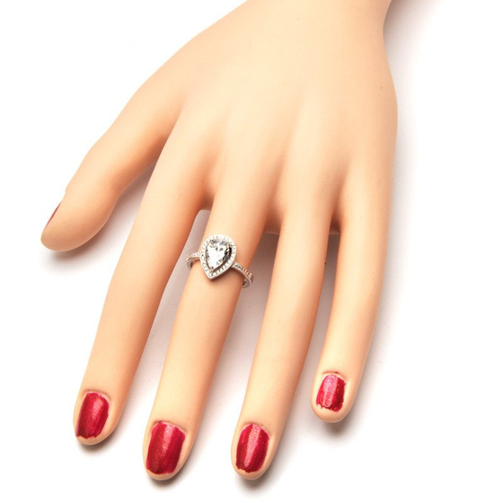 Pierścionek Srebrny z Diamentowymi Cyrkoniami