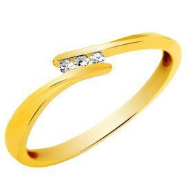 Złoty Pierścionek Zaręczynowy z Brylantami 0.04ct