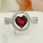 Srebrny Pierścionek Rubinowe Serce