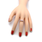 Pierścionek Srebrny z Różowym Opalem i Cyrkoniami