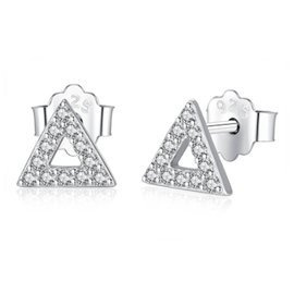 Srebrne Kolczyki Trójkąty z Cyrkoniami