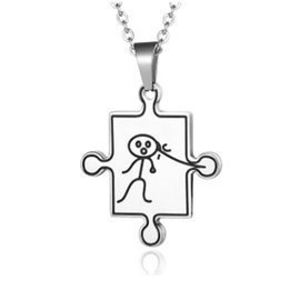 Naszyjnik Puzzle z Chłopczykiem Stal Szlachetna