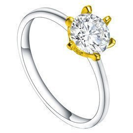 Srebrny Pierścionek z Dużą Brylantową Cyrkonią