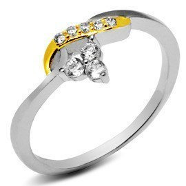 Srebrny Pierścionek Wysadzany Cyrkoniami