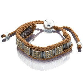 Sznurkowa Bransoletka z Brązowymi Cyrkoniami