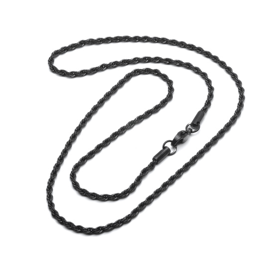 Czarny Łańcuszek ze Stali Szlachetnej Singapur