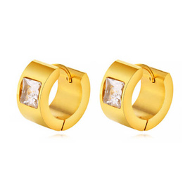 Złote Kolczyki Koła ze Stali Szlachetnej