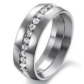 Obrączka ze Stali Chirurgicznej z Cyrkoniami