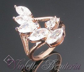 Pozłacany pierścionek różowe złocenie 1822 -37%