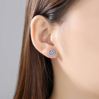 Srebrne Kolczyki Wielokolorowe Cyrkonie