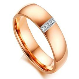 Damska Różowo Złota Obrączka Stal Szlachetna