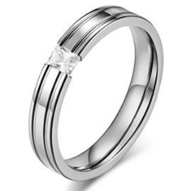 Obrączka ze Stali Szlachetnej z Cyrkonią