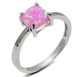 Pierścionek Srebrny z Różowym Opalem