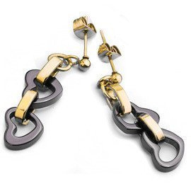 Kolczyki z Serduszkami Czarna Ceramika