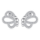 Srebrne Kolczyki Motylek z Cyrkoniami