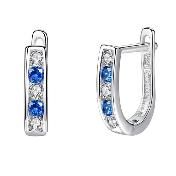 Srebrne Kolczyki z Szafirowymi Cyrkoniami